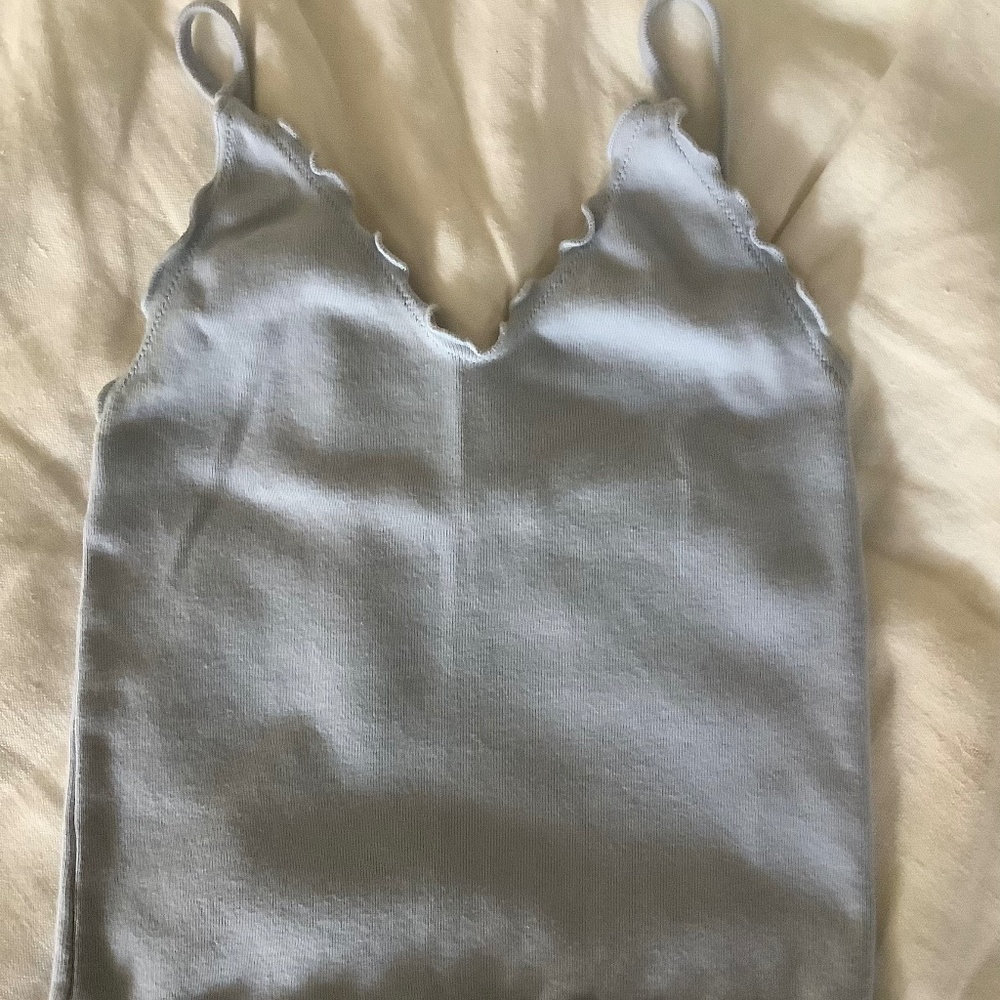 Brandy Melville Sky Blue Scalloped Tank Size: XS/S